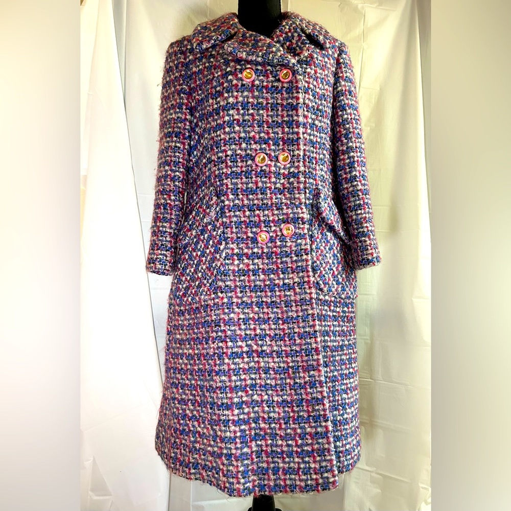 Lord & Taylor of England True Vintage 1960s Mod Wool Tweed Peacoat